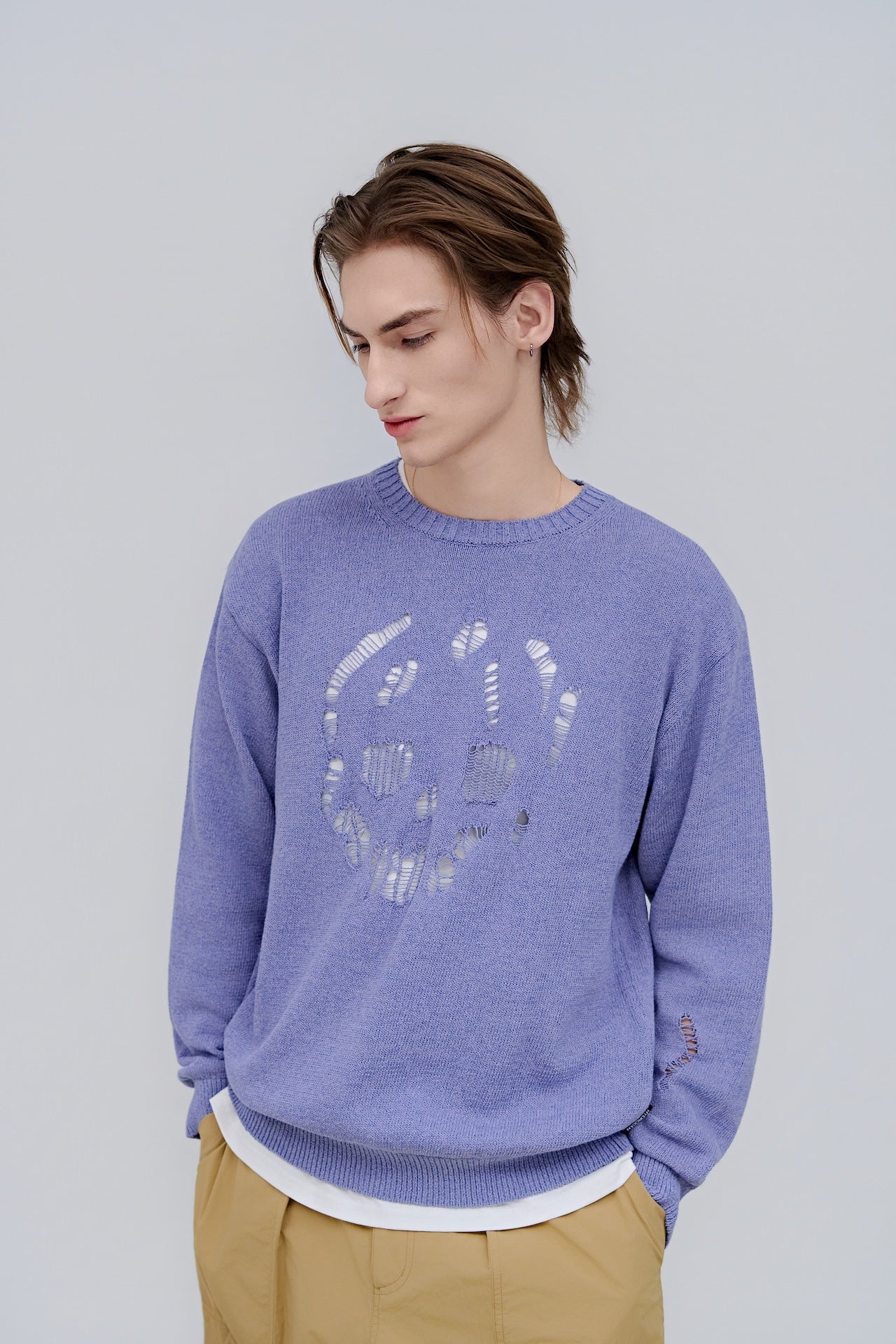 Men’s Destroyed Knit Sweater