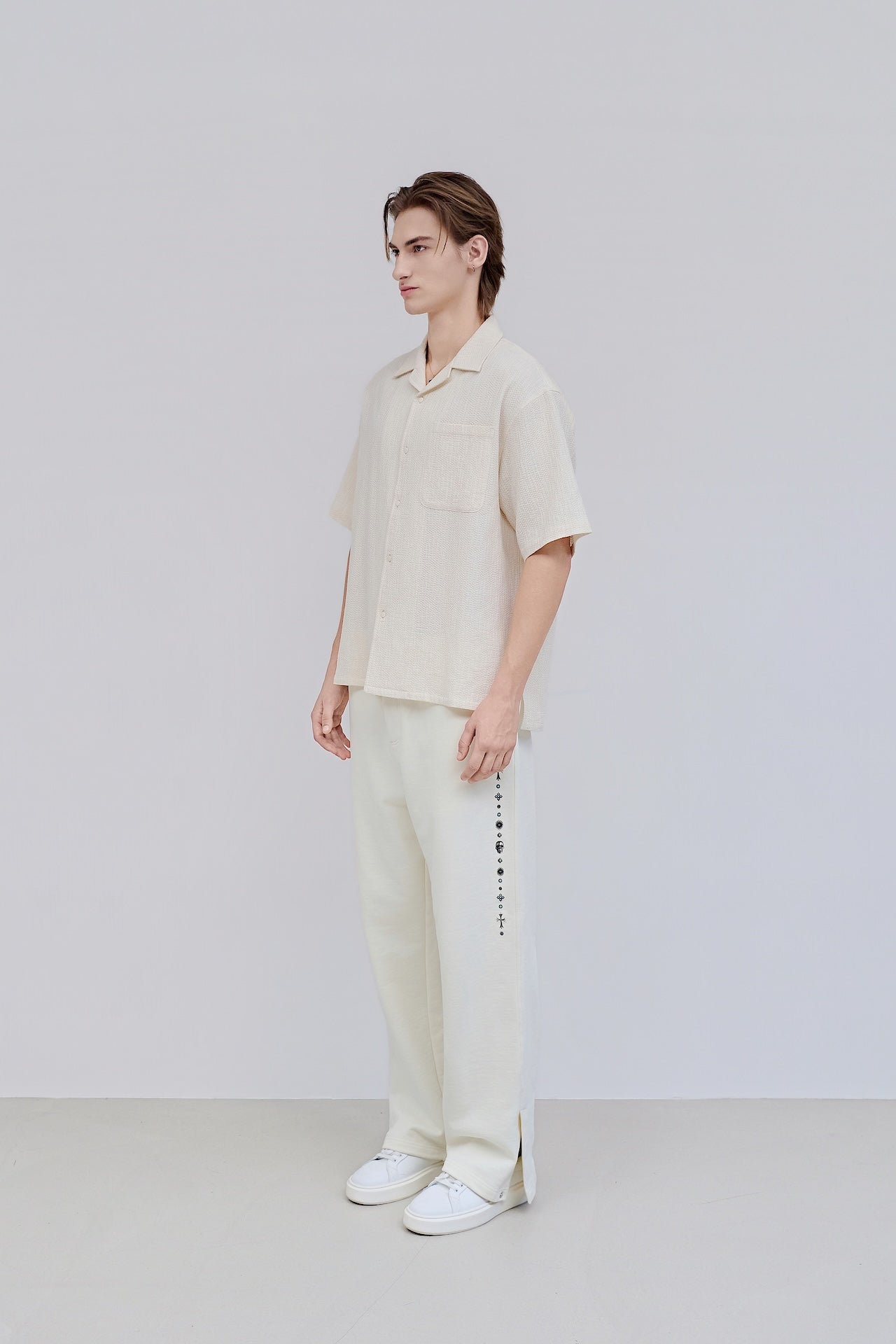 Men’s Seersucker Collar Polo Shirt